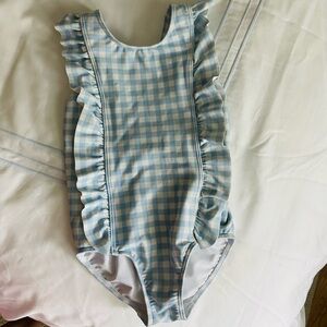 Minnow swim blue gingham one piece